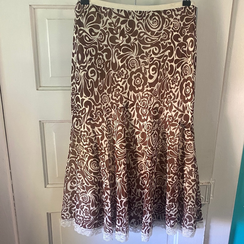 Brown Floral Skirt